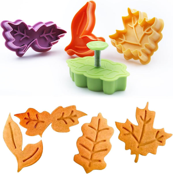 Cake Leaves Baking Pie Crust Cutters Set of 4 Random Color