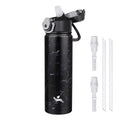 Konokyo 18 oz Insulated Water Bottle with Straw Lid, Stainless Steel Vacuum Sports Water Bottle, Leak-Proof Reusable Metal Flask with Carry Loop, BPA-Free Travel Bottle for Gym, School, Office