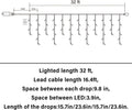 Lomotech Christmas Icicle Lights - 32Ft Christmas Lights,White