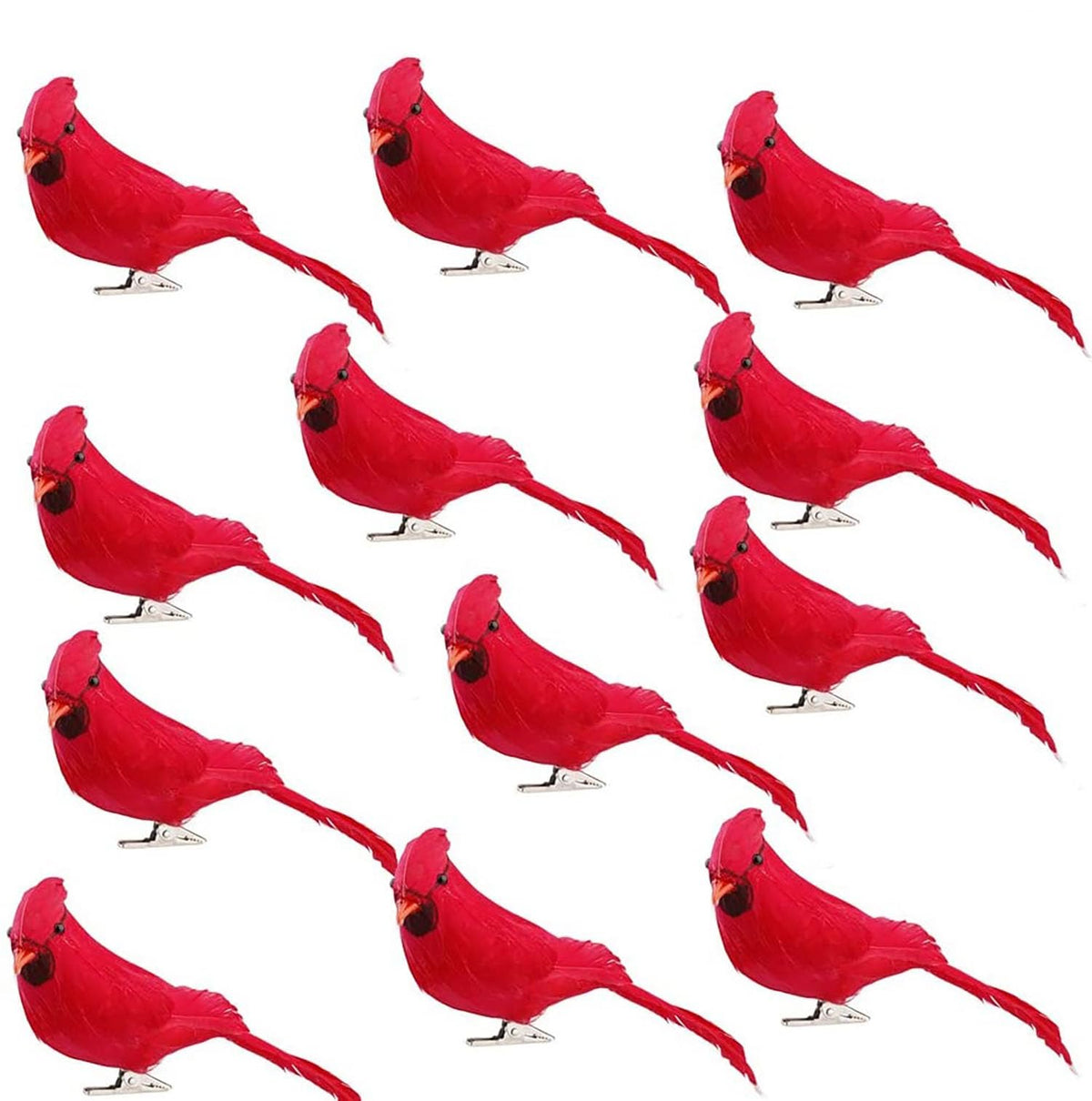 UWIOFF 12 Pcs Artificial White Dove Birds Clip On Christmas Tree Ornament