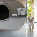 Self Cleaning Litter Box, Roll 'N Clean Litter Box, Regular Size for Kittens and Cats 10 lbs and Under, Taupe Top with Grey Base