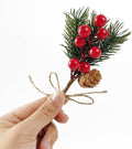 20PCS 8inch Pine Cone Red Berry Picks Stems Crafts Branch Christmas Wreath, Holly Artificial Evergreen Branches Tiny Pine Cones Picks Décor Floral Picks for Christmas Flower Wreaths DIY