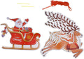 9 PCS Christmas Paper Banners Flags Santa and Reindeers Bunting Garlands for Door Wall Window Hanging Decoration Christmas Party Favor Supplies