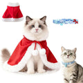 Pet Christmas Tree Hooded Cloak Costume for Cats Small Dogs with a Collar (Christmas Tree with a Collar-Green, S(3-5 lb))