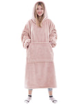 Waitu Wearable Blanket Sweatshirt Gifts for Women and Men, Warm and Cozy Giant Blanket Hoodie, Thick Flannel Hooded Blanket with Sleeves and Giant Pocket - Dark Gray