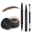 LAVONE Eyebrow Pen Makeup Kit, with Waterproof Eyebrow Pencil, Eyeliner, Pomade, and Brow Brush, Smudge-Proof and Long Lasting, Create Full and Natural Brows, Dark Brown