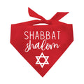 Shabbat Shalom Dog Bandana | 100% Cotton | Made in USA | Passover | Hanukkah | Yom Kippur | Rosh Hashanah | Jewish Celebration | Bar & Bat Mitzvah | Black, One Size (75)