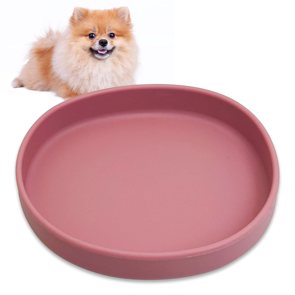 Silicone Dog Food Plate Shallow Dog Bowl Flat Cat Dish Small Puppy Plates for Small Dogs and Cats Whisker Fatigue Pet Feeding Bowls for Dry and Wet Food (Green)