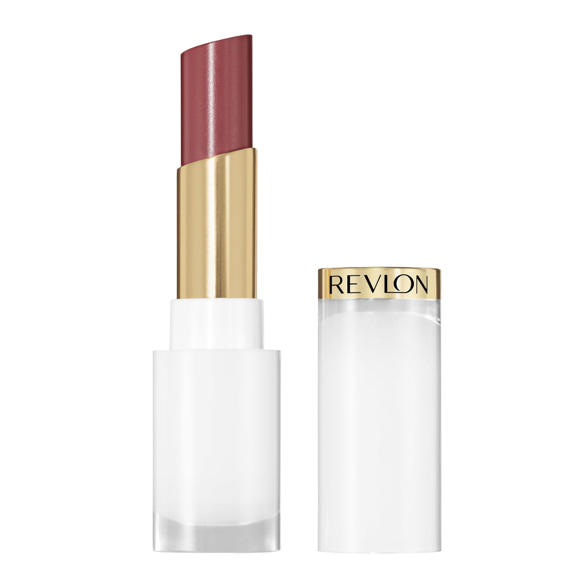 REVLON Super Lustrous Glass Shine Balm, Sheer Glossy Tinted Lip Balm, Hydrating Formula with Hyaluronic Acid, Aloe & Rose Quartz, 020 Glaring Red, 0.11 oz
