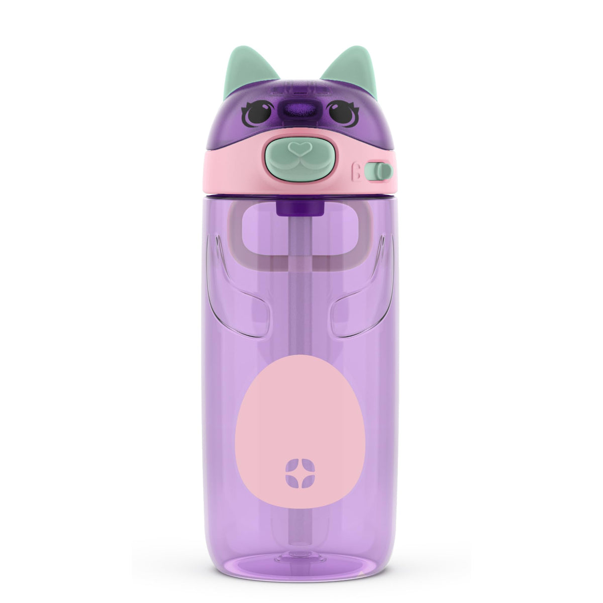 Ello Ellies 12oz Stainless Steel Leakproof Kids Water Bottle, Dog | Insulated kids water bottle with straw, leakproof locking lid, carry handle, and stainless steel fun animal design for school