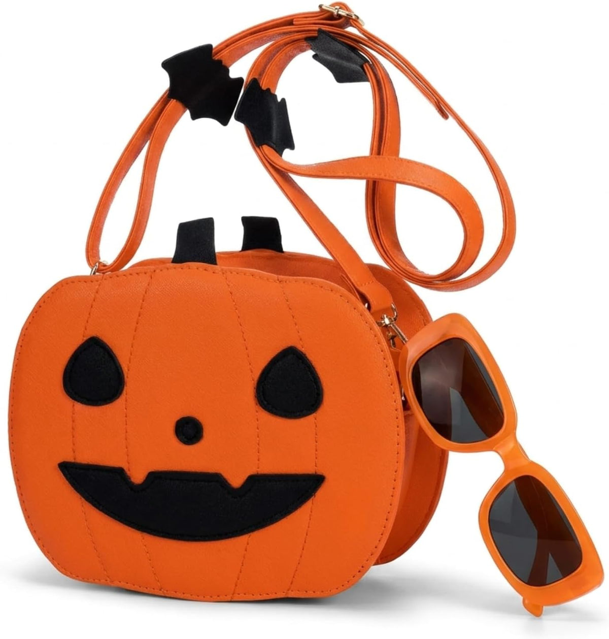 Kingdder 2 Pcs Halloween Pumpkin Purse Woman Jack O Lantern Crossbody Bag