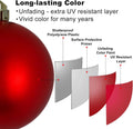 Rose Red 4.0" Large Christmas Balls - Christmas Tree Decoration Ornaments Shatterproof Hanging Balls for Birthday Halloween Holiday Wedding Decorations Set of 4pcs