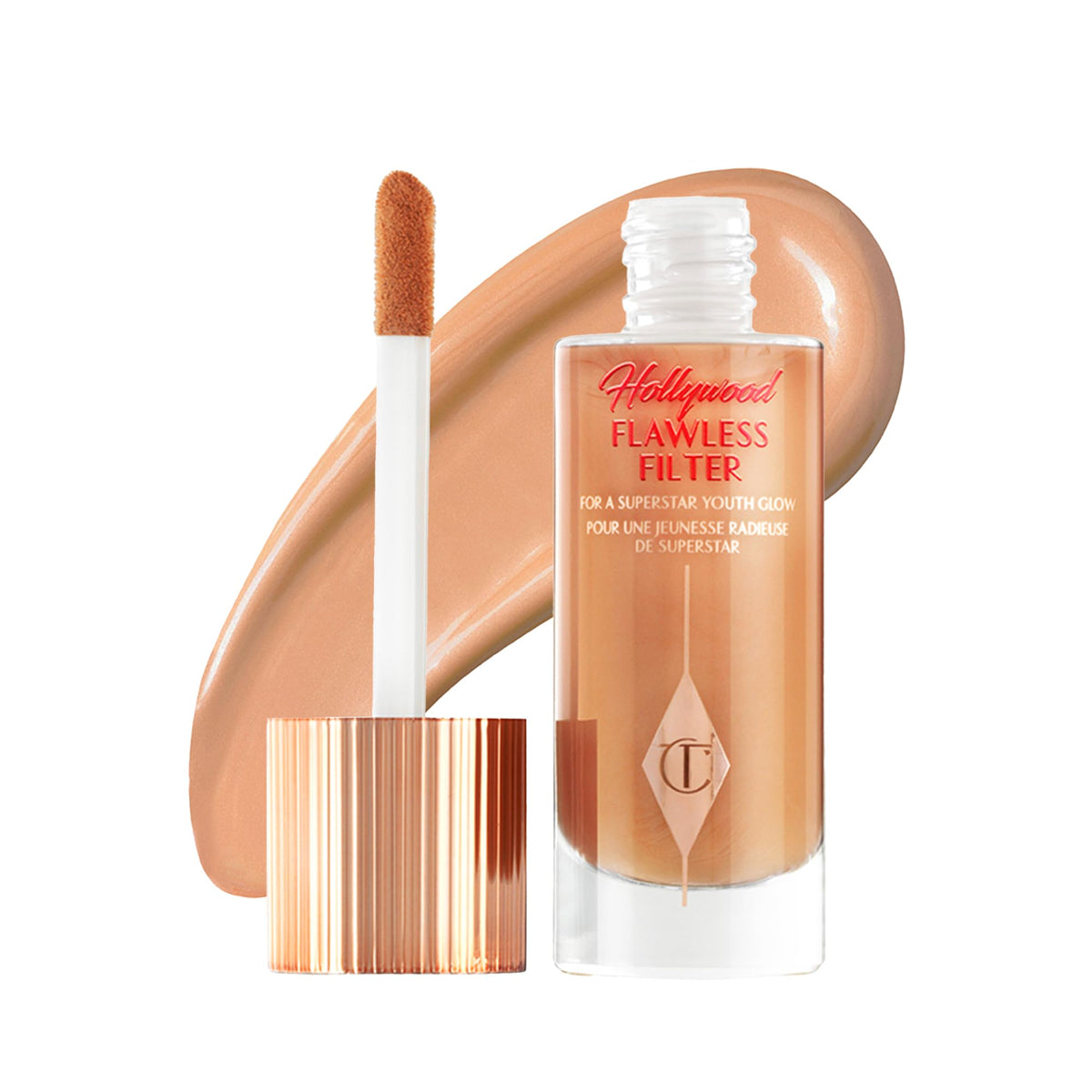 Charlotte Tilbury Hollywood Flawless Filter - Multi‑Use Makeup Primer, Complexion Booster & Illuminating Liquid Highlighter with Sheer Coverage - Smooths & Blurs Skin