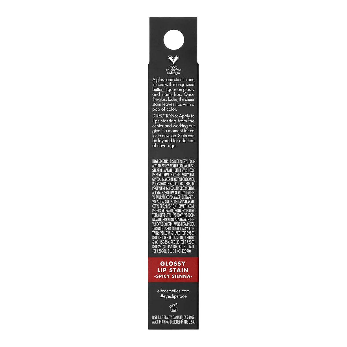 e.l.f. Glossy Lip Stain, Long-Lasting, Lightweight Lip Stain For A Sheer Pop Of Color & Subtle Gloss Finish, Vegan & Cruelty-Free, Spicy Sienna