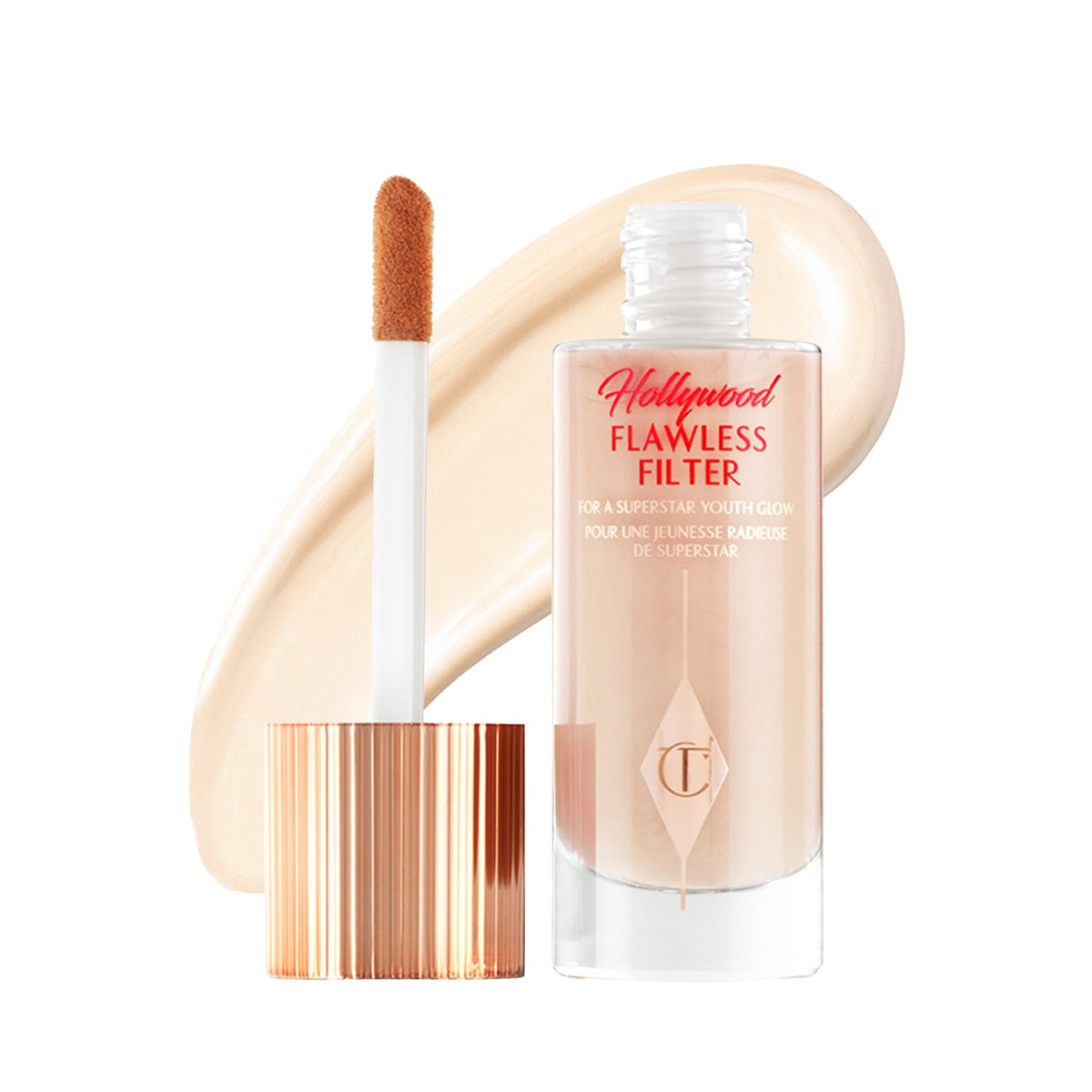 Charlotte Tilbury Hollywood Flawless Filter - Multi‑Use Makeup Primer, Complexion Booster & Illuminating Liquid Highlighter with Sheer Coverage - Smooths & Blurs Skin