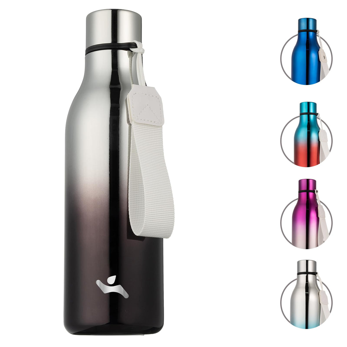 Konokyo Insulated Water Bottle with Strap,18 oz Double Wall Stainless Steel Vacuum Bottles Metal Water Flask,Macaron Green