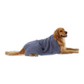 Bone Dry Pet Grooming Towel Collection Absorbent Microfiber X-Large, 41x23.5", Embroidered Gray
