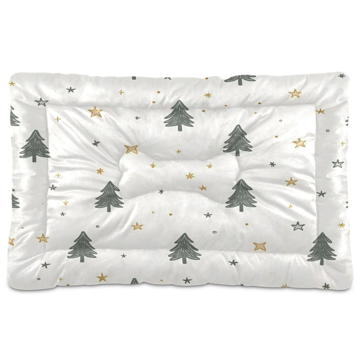 Christmas Patch Pet Bed Pad Soft Dog Bed Mat with Anti-Slip Bottom, Machine Washable Crate Pad Mattress for Dog Sleeping- 24 * 18inches