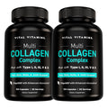 Vital Vitamins Multi Collagen Peptides Capsules for Women & Men - Type I, II, III, V, X Collagen Supplements - Grass-Fed, Non-GMO - 150 Pills