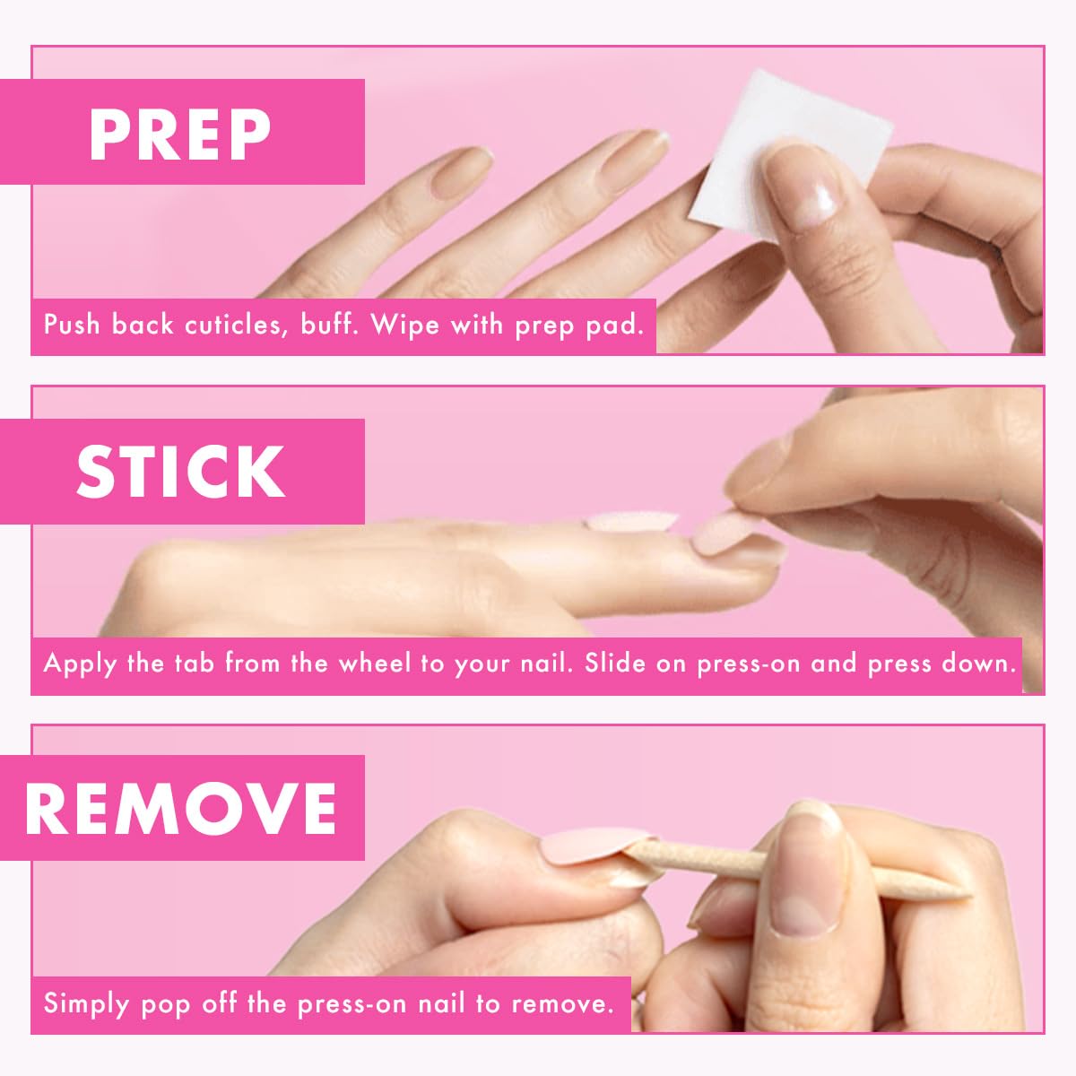 Olive & June Super Stick Press-On Nails, Lollipop Cherry Red, Short, Round | No glue needed; 32 non-toxic tab nails in 16 sizes, easy on-off, non-damaging, 7-day wear; salon-quality mani at home