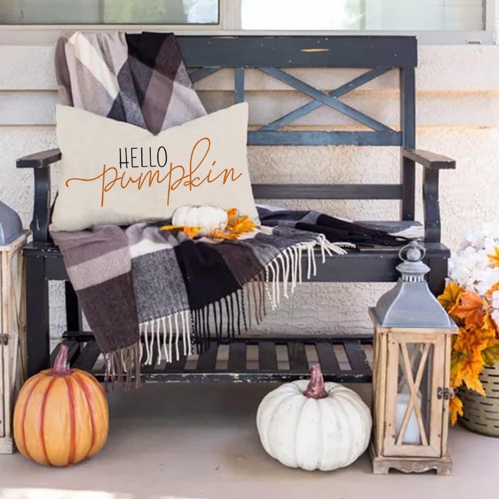RABUSOFA Fall Pillow Covers 12x20 Pumpkin Decor Fall Decorations for Home