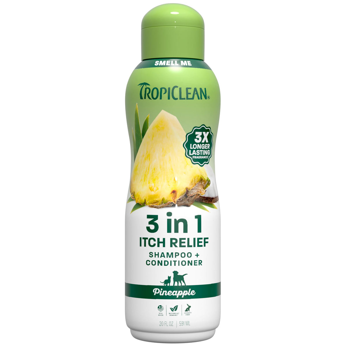TropiClean 2-in-1 Dog Shampoo and Conditioner, Moisturizing Dog Detangler, Puppy Safe, Made in the USA, Papaya Scent, Cat & Kitten Safe, 20oz.