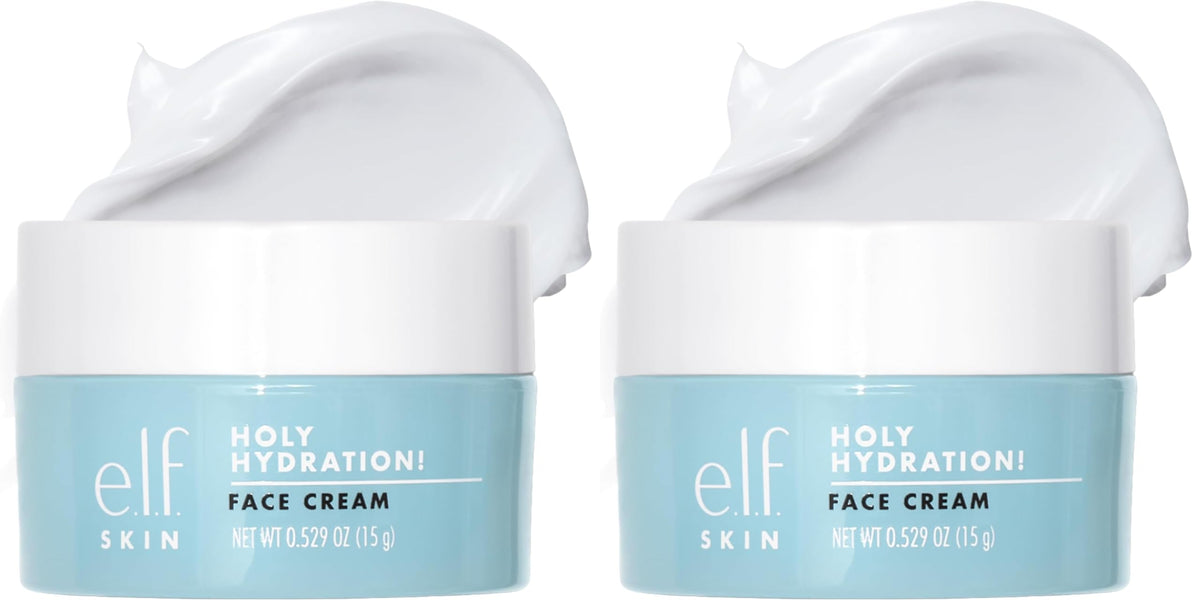e.l.f., Skin Holy Hydration! Face Cream with Hyaluronic Acid, Fragrance Free, Niacinamide and Peptides, Nourishing Moisturizer
