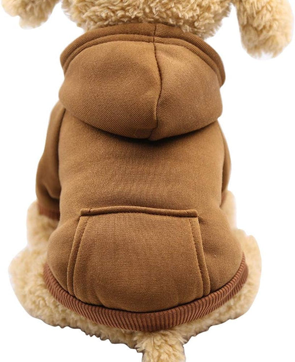 Soft Dog Hoodies for Small Dogs, Warm Fleece Puppy Clothes with Pocket