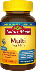 Nature Made Multivitamin for Him, Mens Multivitamins with No Iron, Daily Nutritional Support, Nature Made Multi Mens Vitamins & Minerals, 90 Tablets, 90 Day Supply