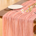Fall Table Runner Terracotta Cheesecloth Boho Wedding Thanksgiving Decor