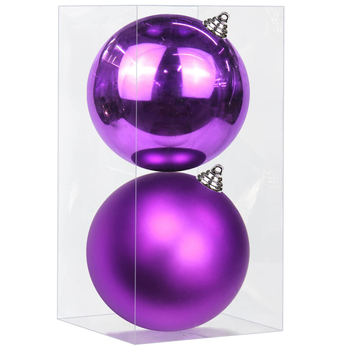 GnFlus Large Shatterproof Christmas Ball Ornaments, Red, 5.9" (2 Pcs), Classic Style, Hanging, Plastic, Christmas, Birthday, New Year, Anniversary, Valentine's Day