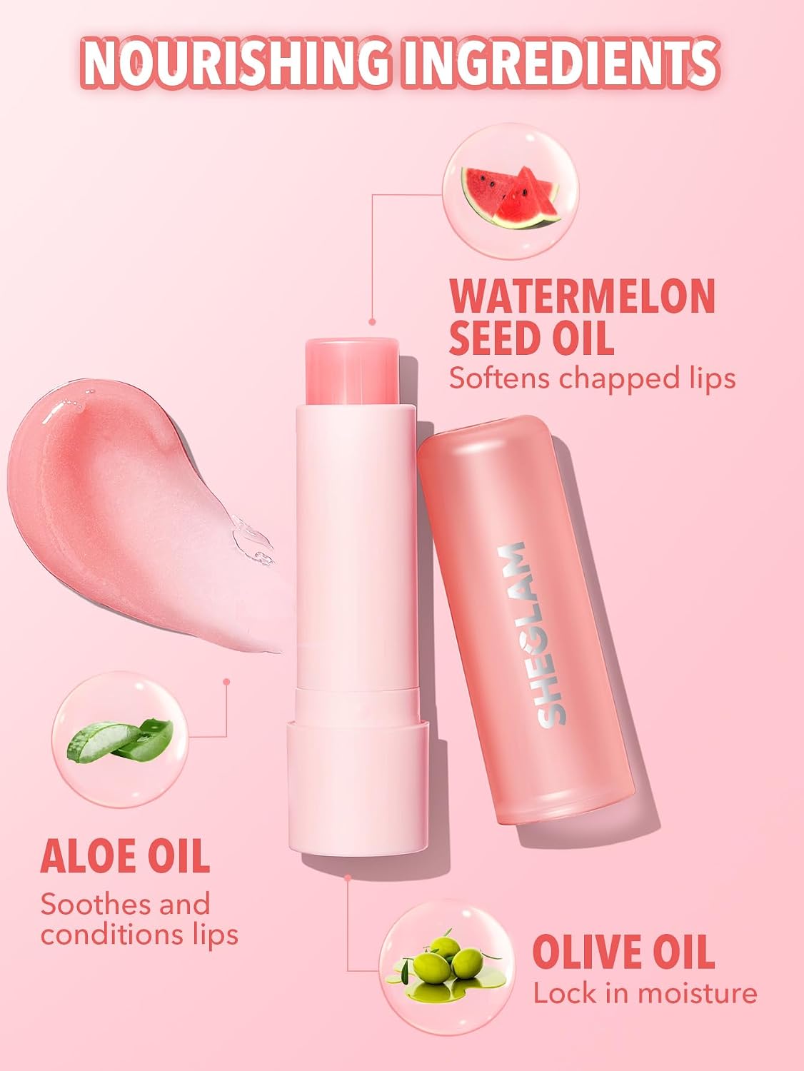 SHEGLAM Pout PHresh Color Changing Moisturizing Lipstick Tinted Lip Balm Magic Temperature Color Change Lipstick-Watermelon