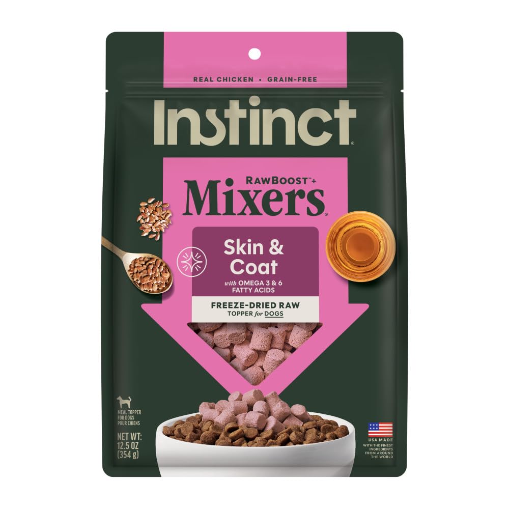 Instinct RawBoost Mixers, Freeze Dried Dog Food Topper, Grain-Free Recipe - All Natural Beef, 14 oz. Bag