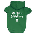 My First Christmas Dog Tee Shirt | Sleeveless Breeds | Christmas | Holiday Season | Winter Wonderland | Gift |Green, X-Small 145