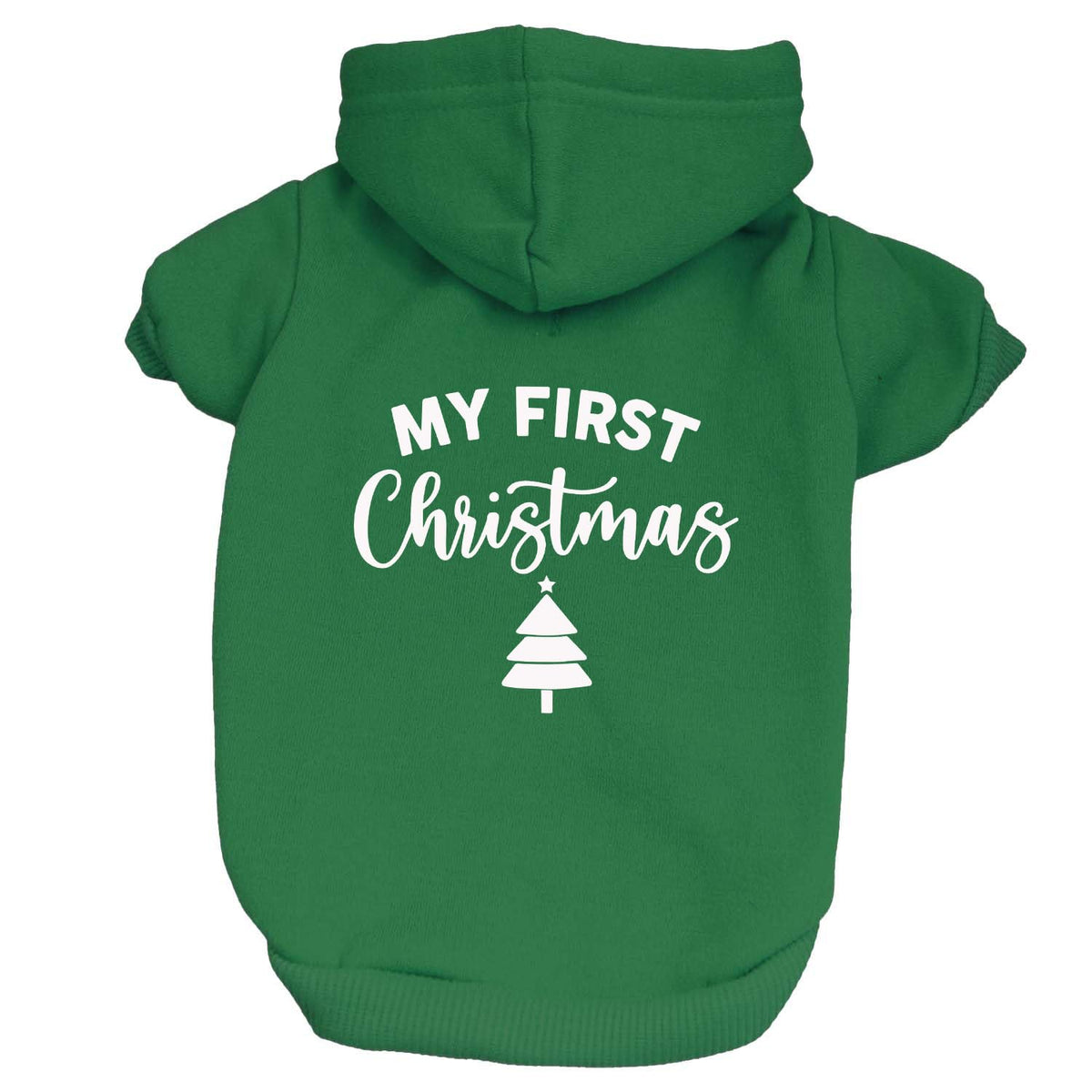 My First Christmas Dog Tee Shirt | Sleeveless Breeds | Christmas | Holiday Season | Winter Wonderland | Gift |Green, X-Small 145