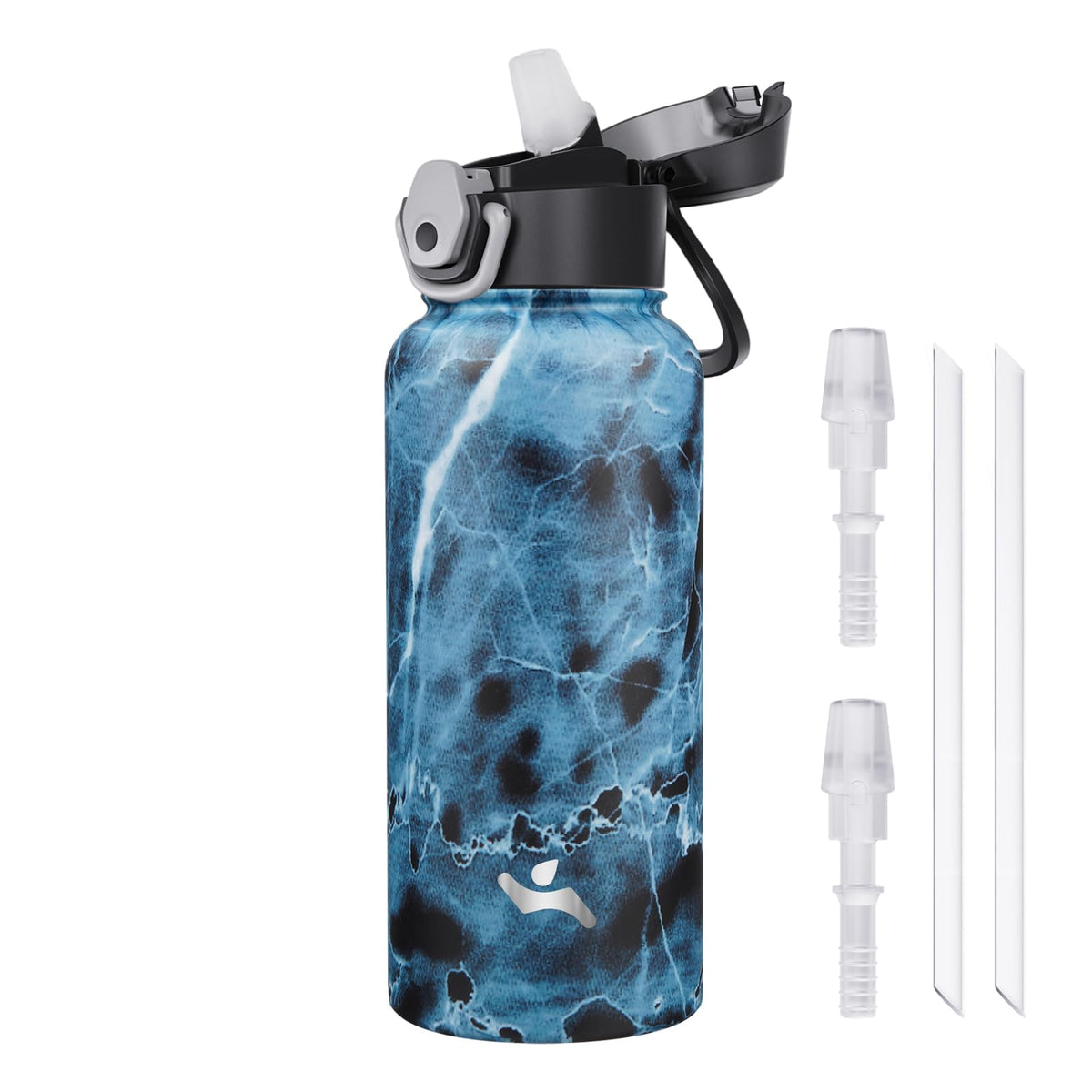 Konokyo 18 oz Insulated Water Bottle with Straw Lid, Stainless Steel Vacuum Sports Water Bottle, Leak-Proof Reusable Metal Flask with Carry Loop, BPA-Free Travel Bottle for Gym, School, Office