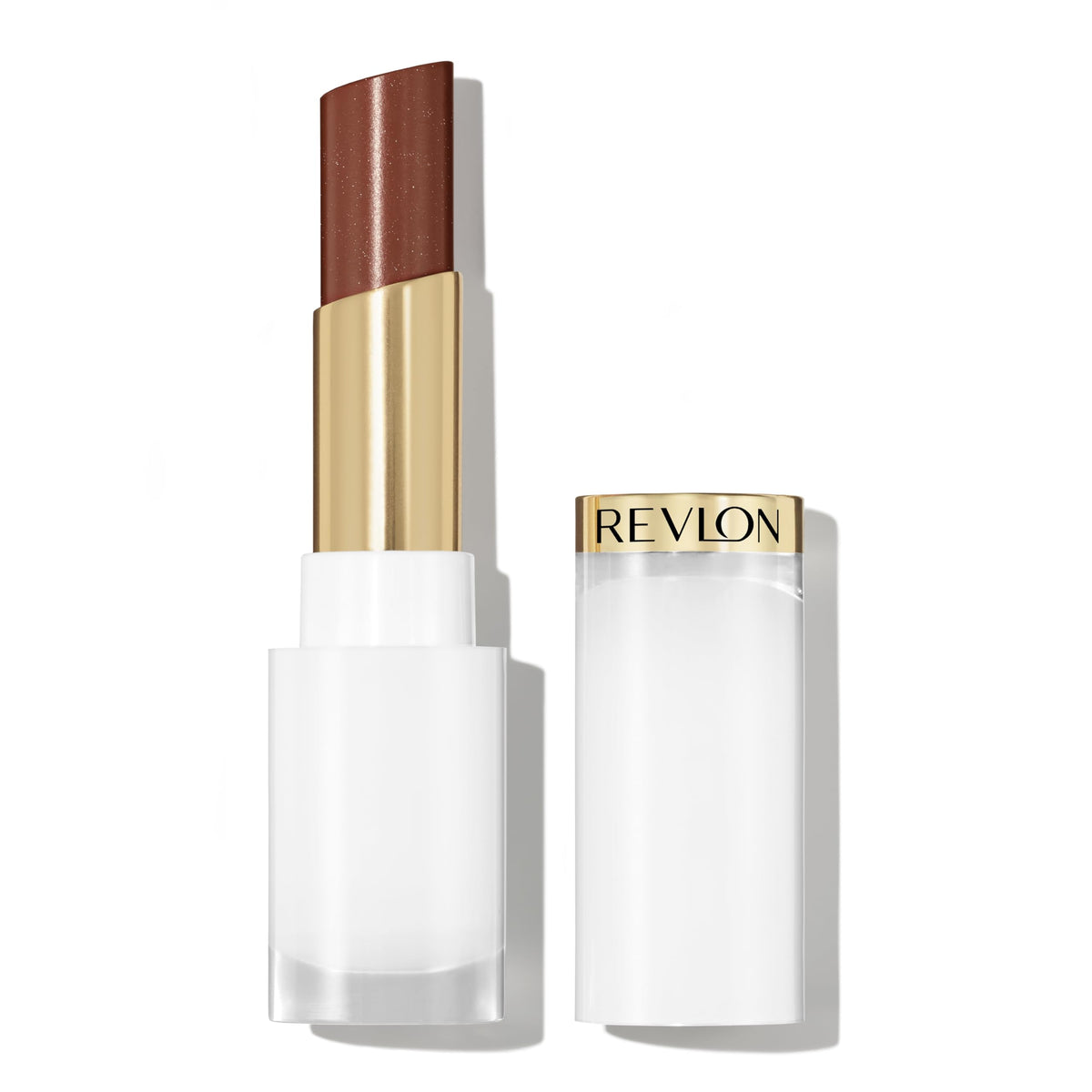 REVLON Super Lustrous Glass Shine Balm, Sheer Glossy Tinted Lip Balm, Hydrating Formula with Hyaluronic Acid, Aloe & Rose Quartz, 020 Glaring Red, 0.11 oz