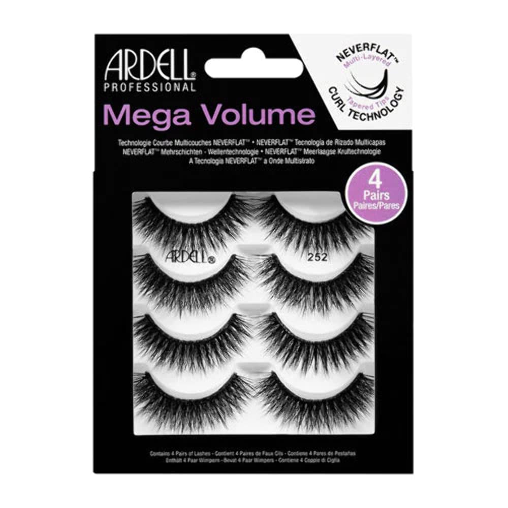 Ardell False Eyelashes Mega Volume 251 – Fluffy Volume for a Dramatic Look, Wispy Lashes, Full Strip, 2 Pack