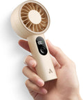 Aecooly Mighty Portable Fan, Powerful Handheld Fan, USB Rechargeable [10H Max Cooling Time], Mini Personal Battery Powered, Pocket for Travel, Summer, Gifts for Women, Girls -Beige