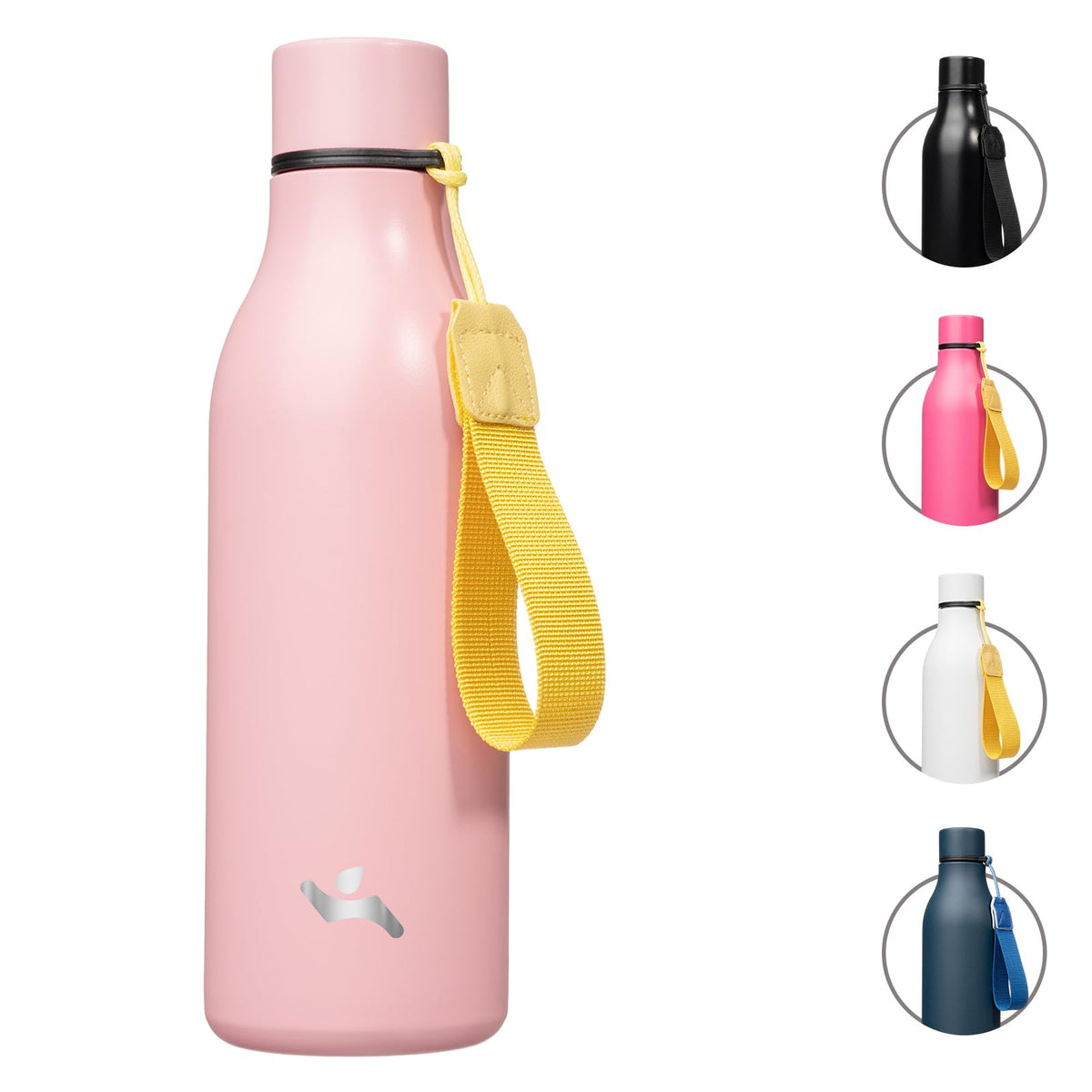 Konokyo Insulated Water Bottle with Strap,18 oz Double Wall Stainless Steel Vacuum Bottles Metal Water Flask,Macaron Green
