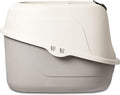 Amazon Basics No-Mess Hooded Enclosed Cat Litter Box with Odor Control and Swinging Door, Standard, 21" x 16" x 15", Multicolor