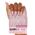 Glamnetic Press On Nails - Short Round, Glossy Fake Nails 30 Pc Full Kit | Neutral press on nails, 12 sizes. Everyday glue-on set. Waterproof, chip-resistant, up to 2 weeks wear