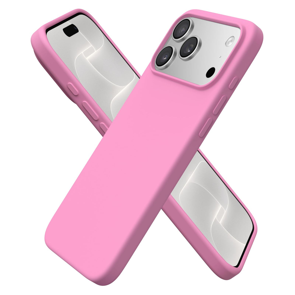 ORNARTO for iPhone 18 Pro Max Case, Liquid Silicone, Chalk Pink