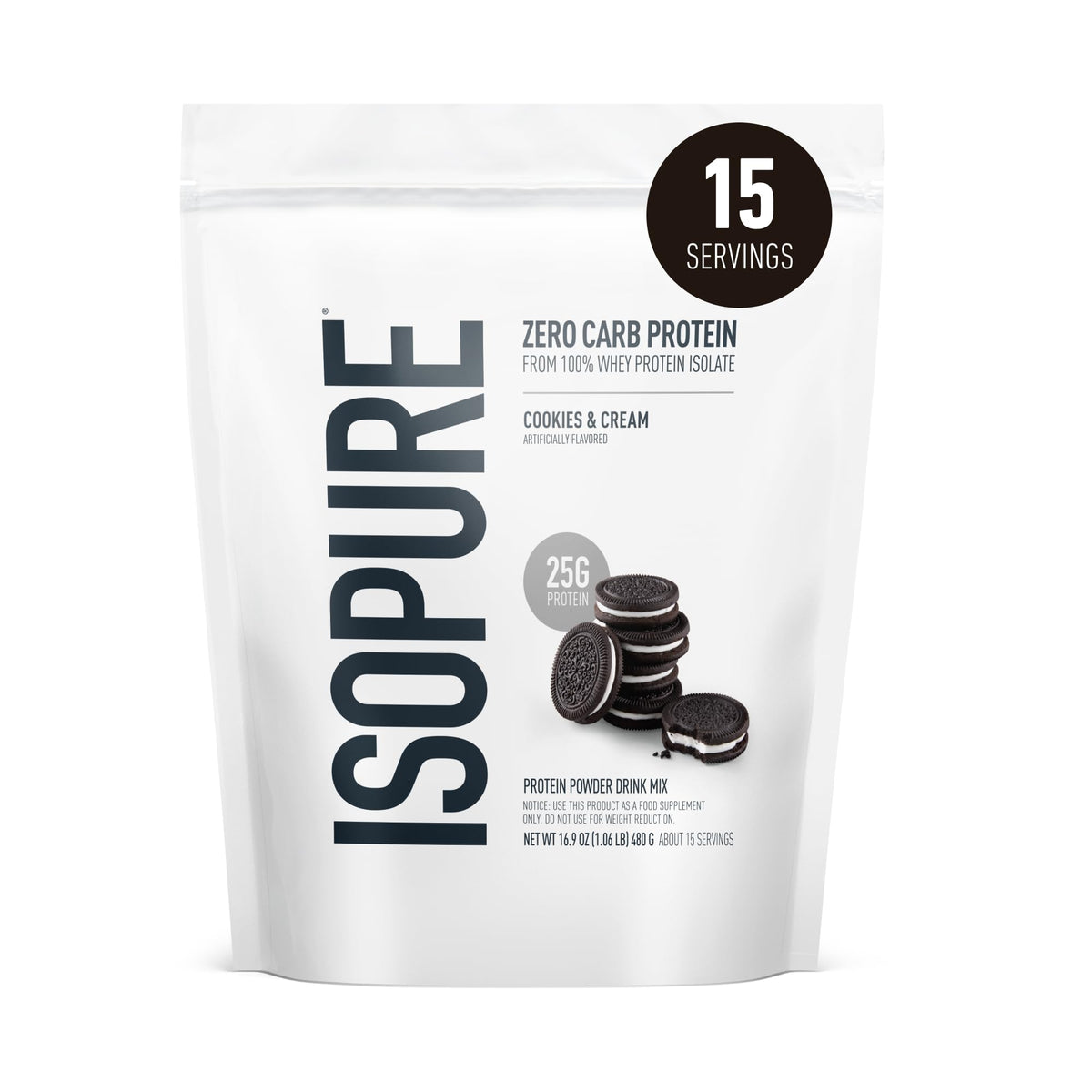 Isopure Zero Carb 100% Pure Whey Isolate Protein Powder, Gluten Free, with Vitamins, Creamy Vanilla, 25g Protein Per Serving, 3 Lbs, 44 Servings (Packaging May Vary)