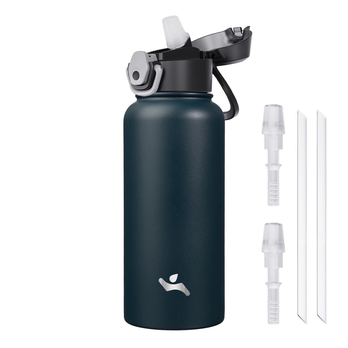 Konokyo 18 oz Insulated Water Bottle with Straw Lid, Stainless Steel Vacuum Sports Water Bottle, Leak-Proof Reusable Metal Flask with Carry Loop, BPA-Free Travel Bottle for Gym, School, Office