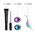Lashify Trial Kit DIY lash extension starter kit with Black Rubber™ Mega Bond, 2 Pre-Mapped Gossamer® Lashes, and Birdie Wand™