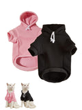 QWINEE Basic Dog Hoodie Sweatshirt Puppy Sweater Warm Cat Costumes Pet Clothes for Chihuahua Puppy Kitten Small Medium Dogs Cadet Blue Medium