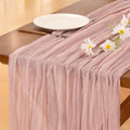 Fall Table Runner Terracotta Cheesecloth Boho Wedding Thanksgiving Decor