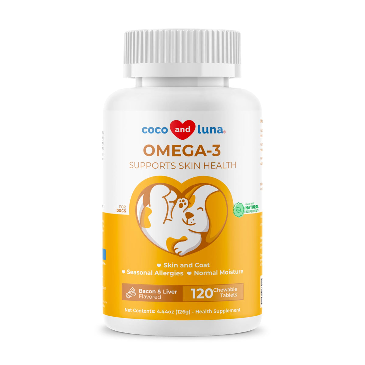 Omega 3 Fish Oil for Dogs - with Omega 3, 6, and 9, Vitamin E for Dog Shedding, Itchy, Dry Skin, Joint & Heart Support (Soft Chews)