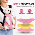 Inspack Dog Backpack Carrier/Cat Carrier, Adjustable Pet Front Carriers Travel Bag for Puppy Medium Dogs, Legs Out, Soft Ventilated Doggie Chest Carry Backpacks for Hiking/Camping, 2.5-4 lbs, Pink